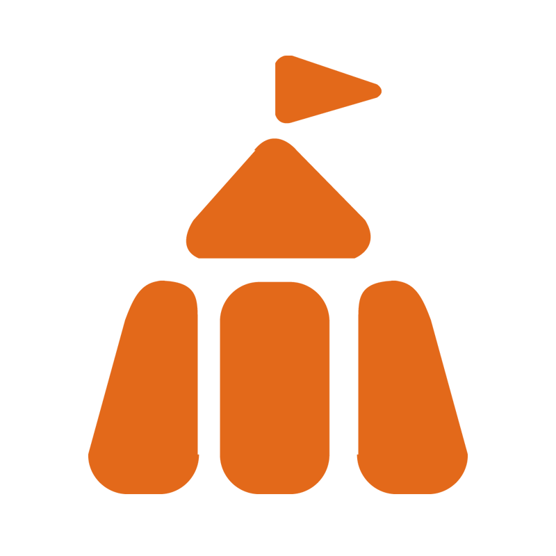 Ein Icon, das Unterstützung bei Wohnung & Umzug symbolisiert: ein Koffer, darunter eine helfende Hand